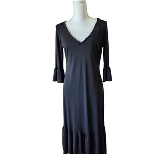 Elegant Black V-Neck Dress